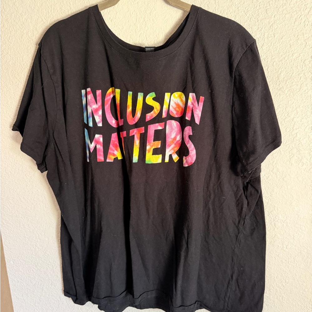 Gildan Black Tee with Multicolor Print